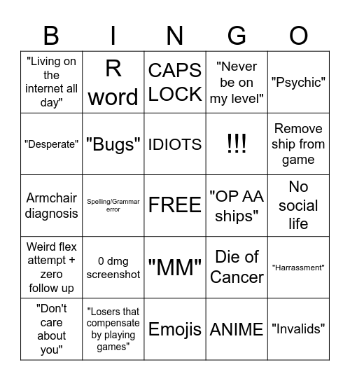 Michael Bingo Card