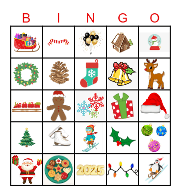 Holiday Virtual Social 2025 Bingo Card