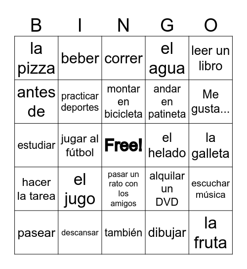 Me gusta... Bingo Card