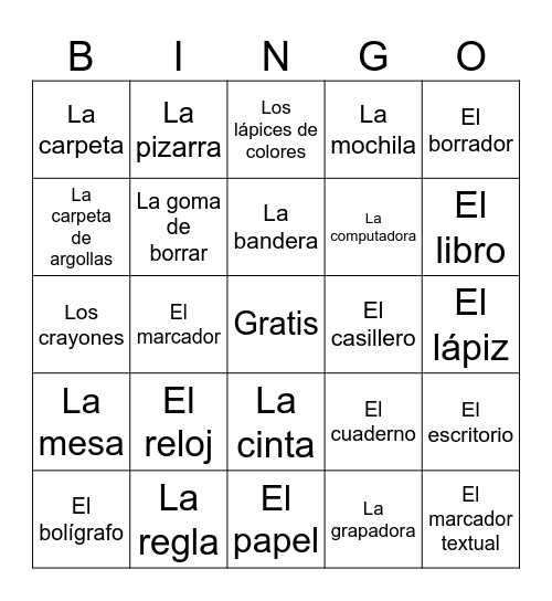 Alex Eager - Spanish: Los objetos de la clase Bingo Card