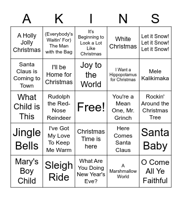 Holiday Luncheon! Bingo Card