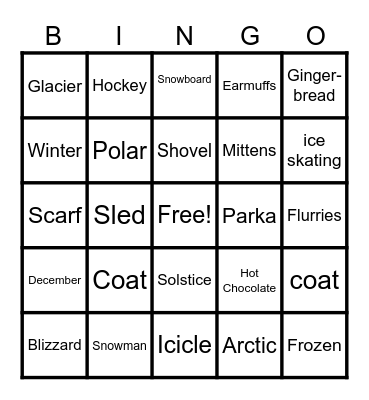 WINTER BREAK BINGO Card