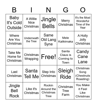 Christmas Bingo Card