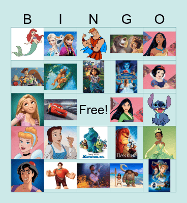 Disney Songs Bingo Card