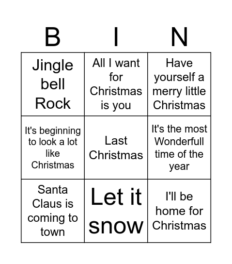 KERST Bingo Card