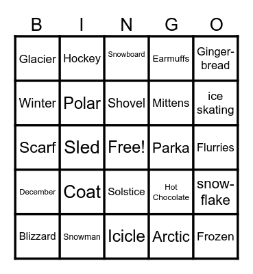 WINTER BREAK BINGO Card