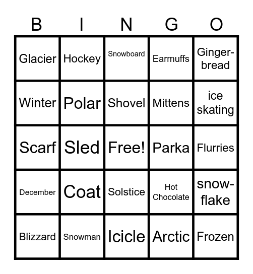 WINTER BREAK BINGO Card