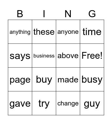 Module 3 Bingo Card