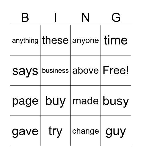 Module 3 Bingo Card