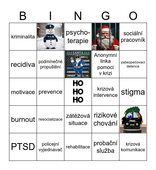 Forenzní psychologie Bingo Card