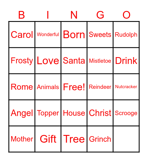 Christmas Bingo Card