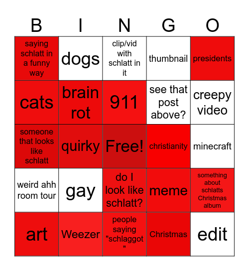 r/jschlatt submissions bingo Card