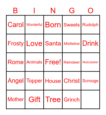 Christmas Bingo Card