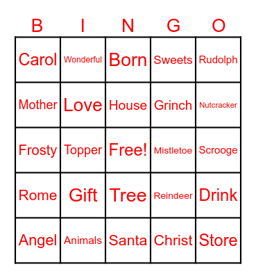 Christmas Bingo Card