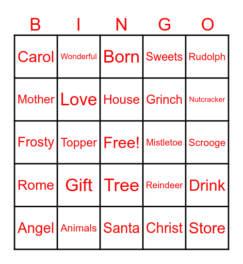 Christmas Bingo Card