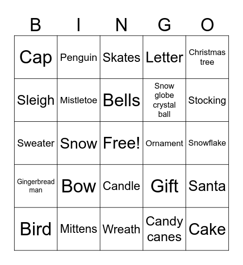 Merry Christmas bingo Card