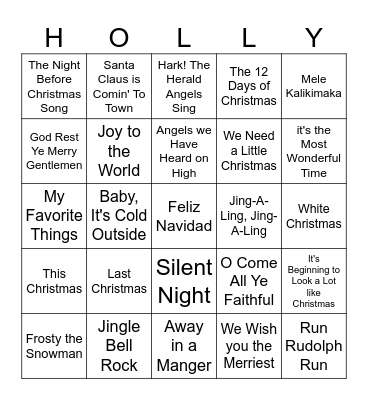 Christmas Bingo Card