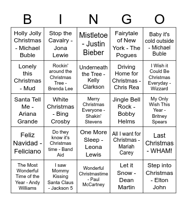 CHRISTMAS BINGO Card