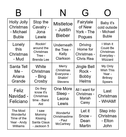 CHRISTMAS BINGO Card