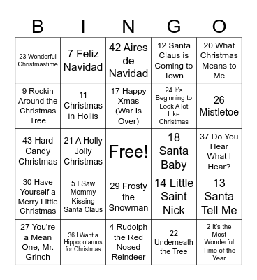 Test Bingo Card