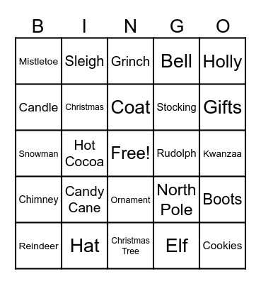 Winter Bingo Card