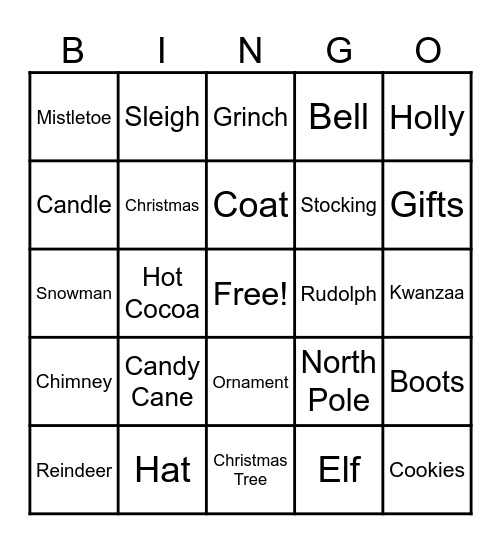Winter Bingo Card