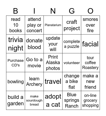 2025 Bingo Card