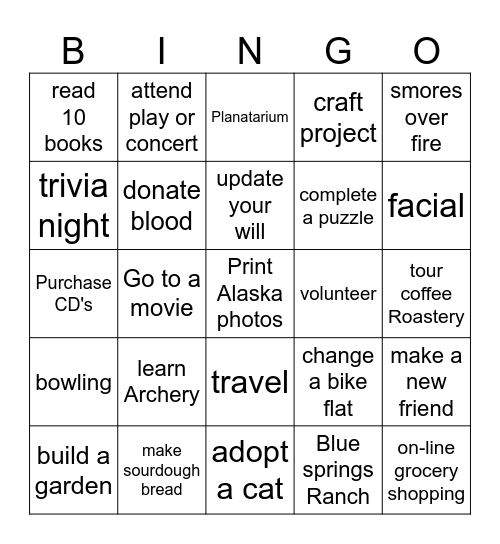 2025 Bingo Card
