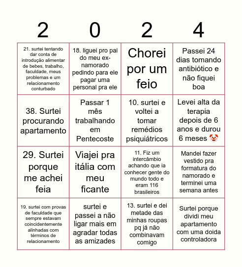 ✨ BINGO DOS SURTOS ✨ Bingo Card