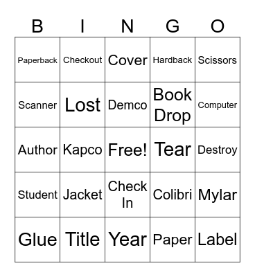 Library Lingo Bingo Card