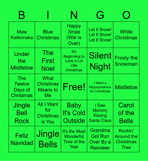 Linden Place Christmas Bingo! Bingo Card