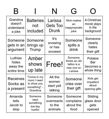 Christmas 2024 Bingo Card
