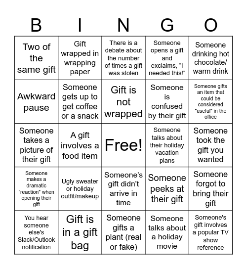 Consulting Secret Gift Exchange Bingo 2024 - White Elephant Bingo Card