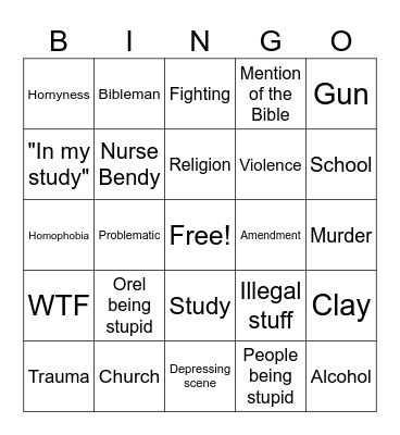 Morel Orel Bingo Card