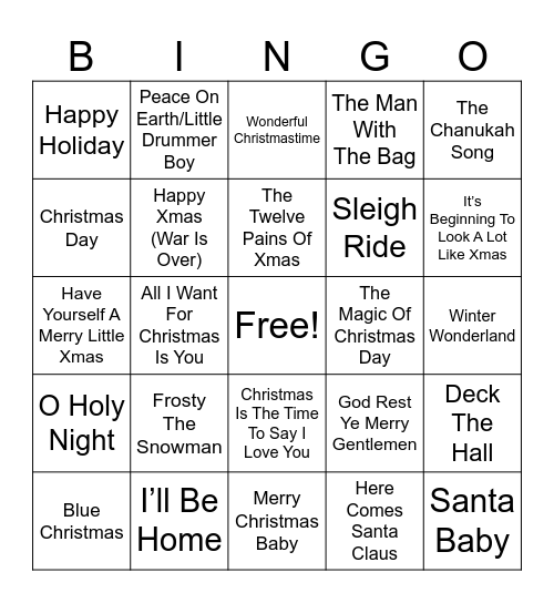 Holiday Cover-All 2024 Bingo Card