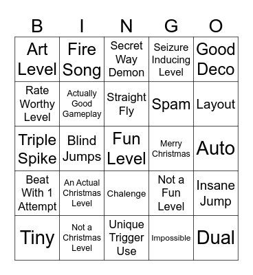 GD Christmas Bingo Card