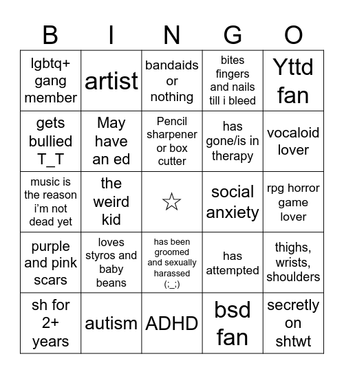 Sunny bingo :3 Bingo Card