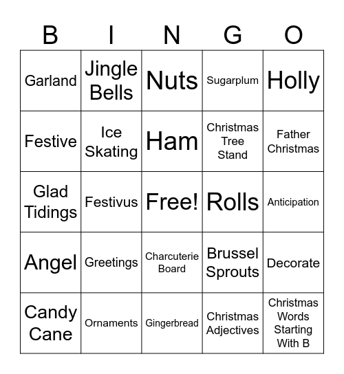 Holiday Bingo Card