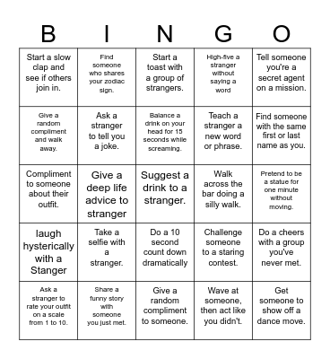 TRASHCAN BASURAS BAR CRAWL Bingo Card