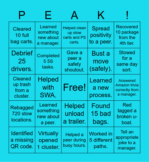 RTS Bingo Card