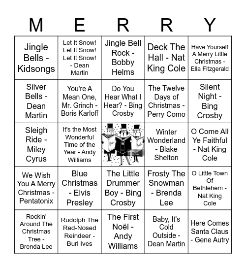 CHRISTMAS SING-A-LONG Bingo Card