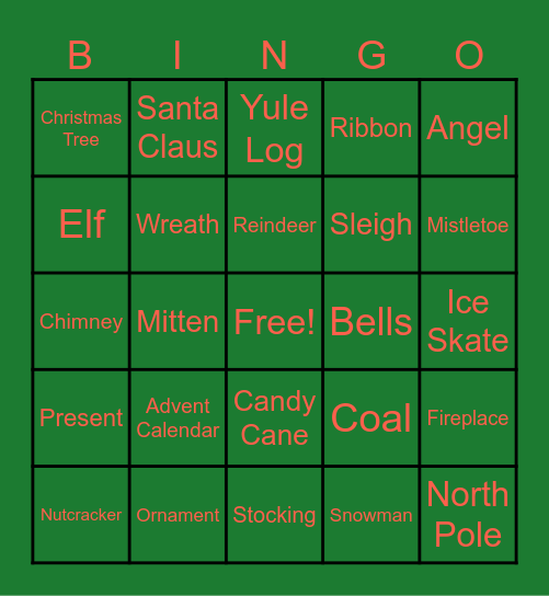 Holiday Huddle BINGO Card