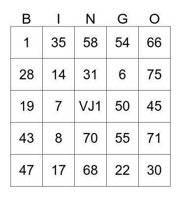 Bingo by Vheejay Lao Bingo Card