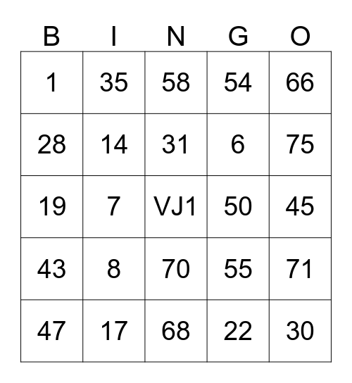 Bingo by Vheejay Lao Bingo Card