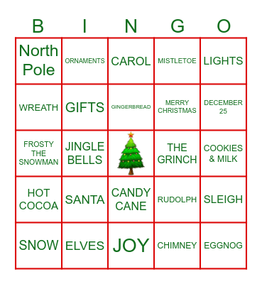 CHRISTMAS BINGO Card