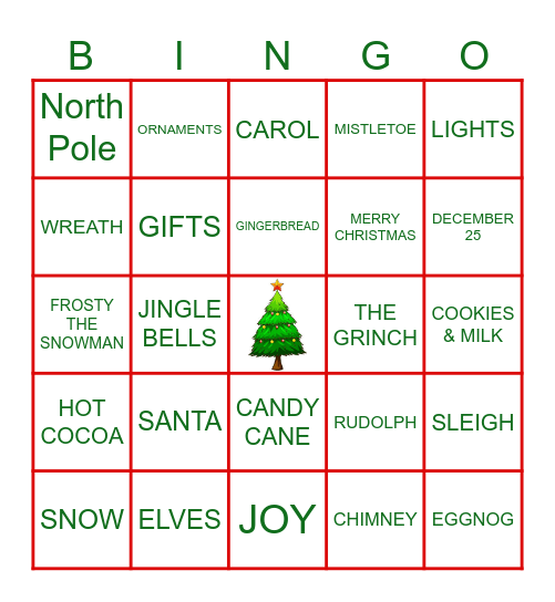 CHRISTMAS BINGO Card