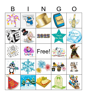 New Years Bingo Card