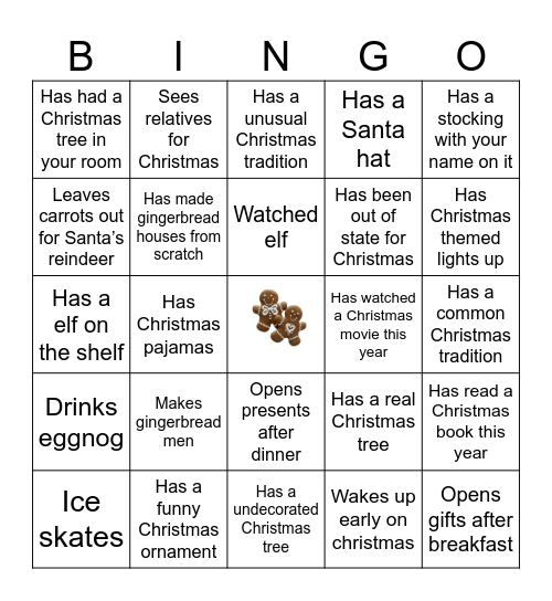 Christmas bingo Card