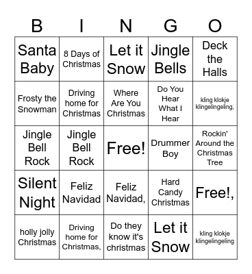 Christmas Bingo Card