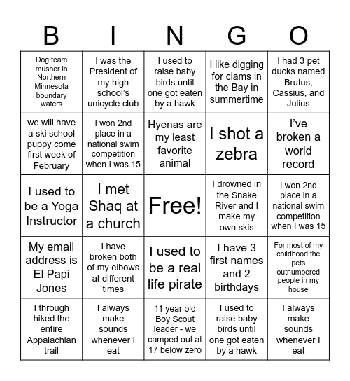 MSS Mingle Bingo! Bingo Card